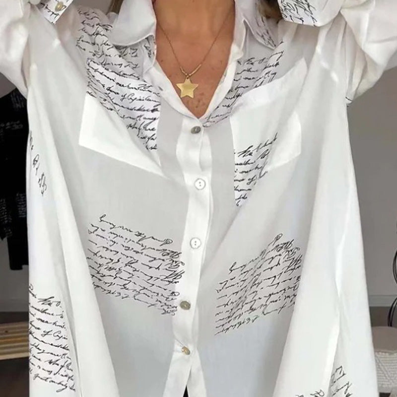 🔥New Hot Selling🔥Women's Long Sleeve Print Fashion Lapel Shirt(The more you buy, the higher the discount)