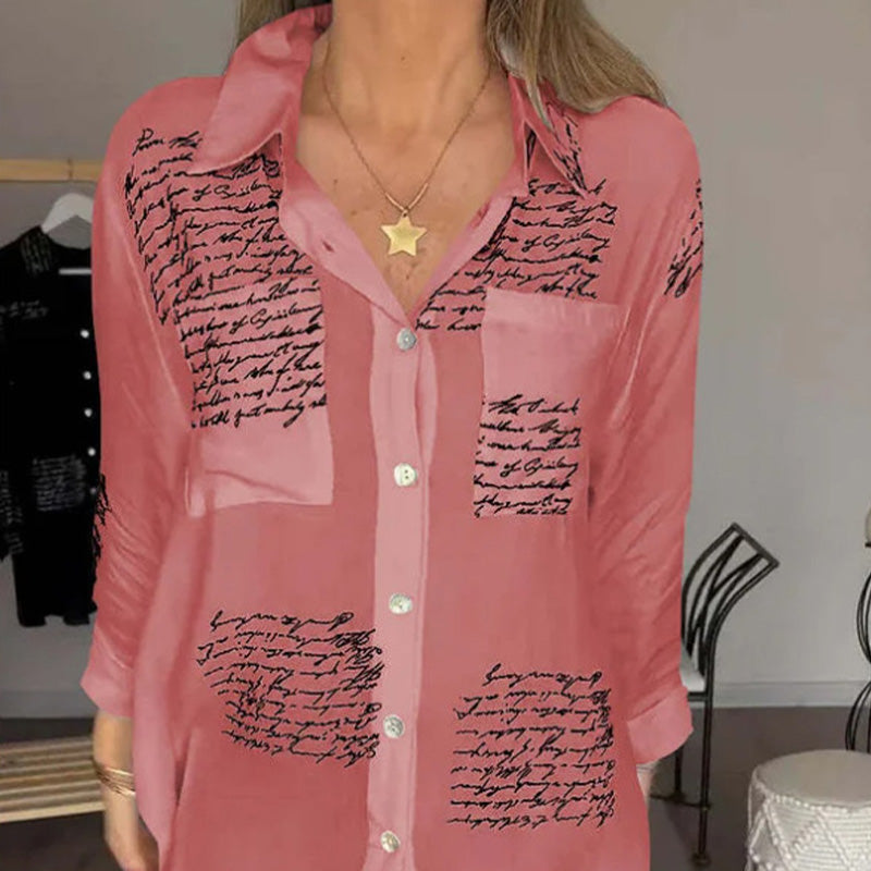 🔥New Hot Selling🔥Women's Long Sleeve Print Fashion Lapel Shirt(The more you buy, the higher the discount)