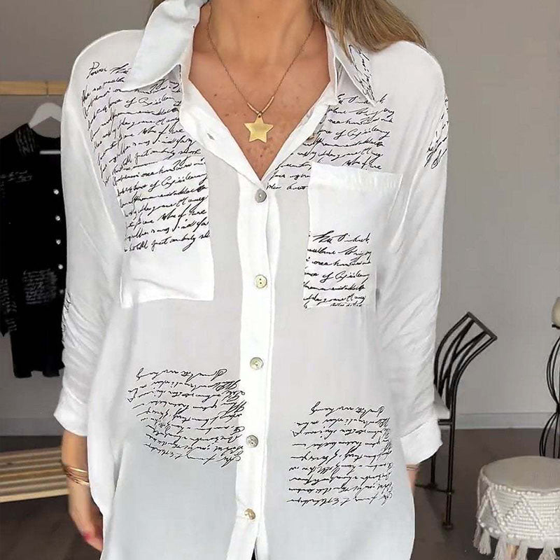 🔥New Hot Selling🔥Women's Long Sleeve Print Fashion Lapel Shirt(The more you buy, the higher the discount)