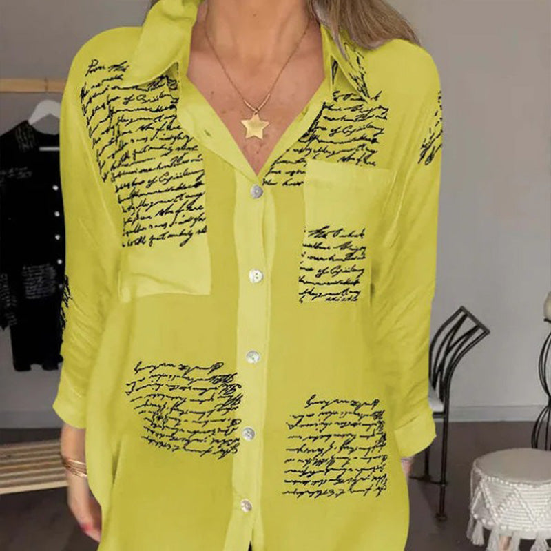 🔥New Hot Selling🔥Women's Long Sleeve Print Fashion Lapel Shirt(The more you buy, the higher the discount)