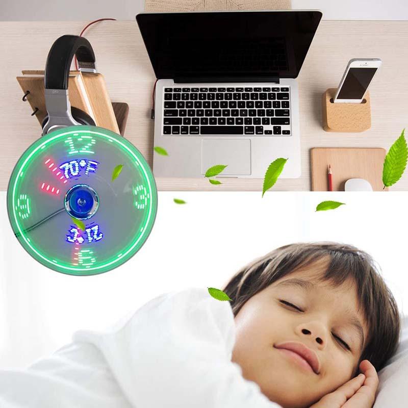 š„USB Fan with LED Clock Lighting