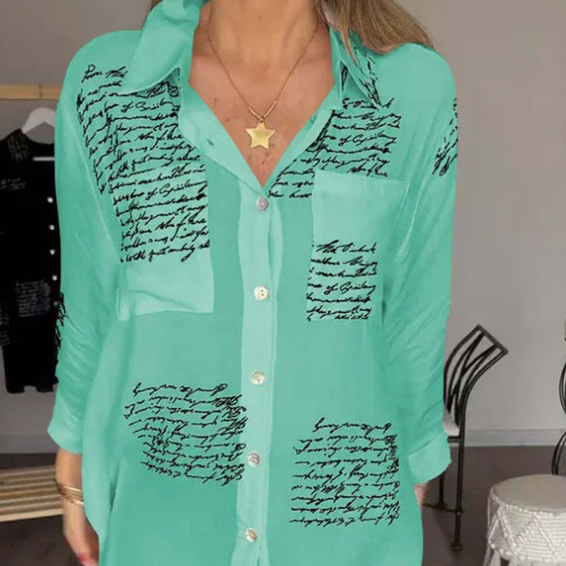 🔥New Hot Selling🔥Women's Long Sleeve Print Fashion Lapel Shirt(The more you buy, the higher the discount)