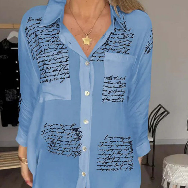 🔥New Hot Selling🔥Women's Long Sleeve Print Fashion Lapel Shirt(The more you buy, the higher the discount)