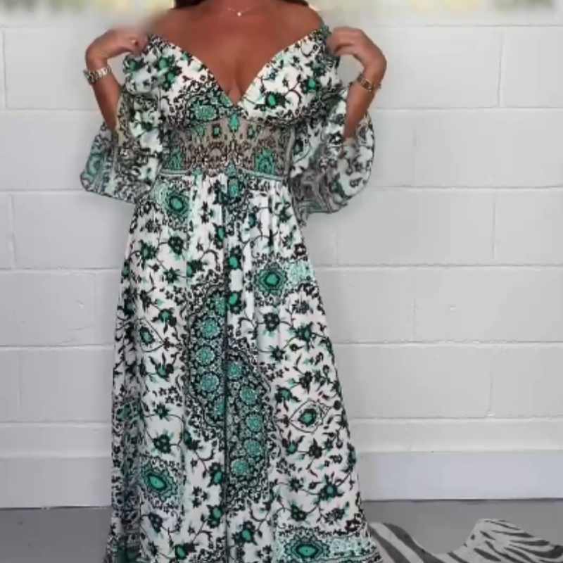 🌸Spring Specials 50% OFF🌸Women's V-Neck Featured Printed Jumpsuit(The more you buy, the higher the discount)