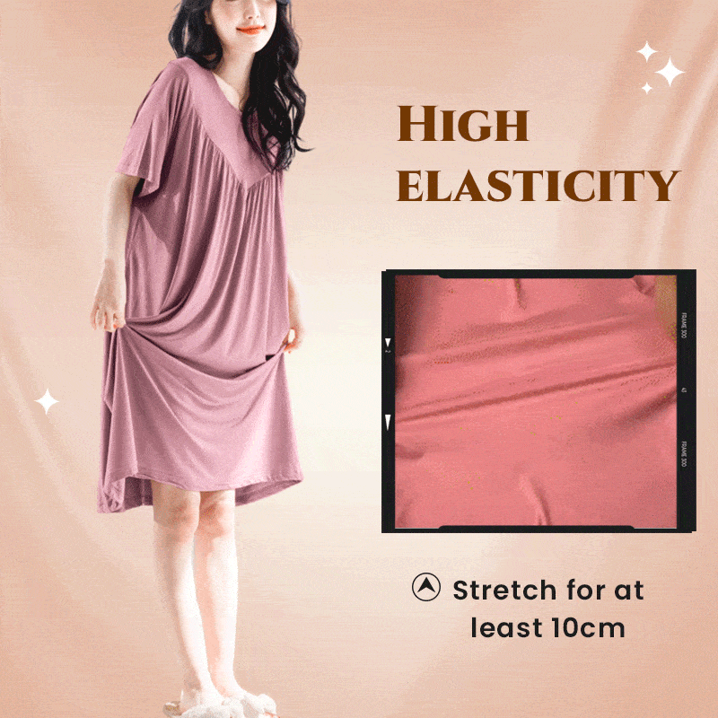 💗Summer hot sale💗Super Soft Comfortable Short Sleeve Loose Pajama Dress(The more you buy, the higher the discount)