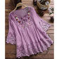 🔥New model for 2024🌸Women's Cotton Linen Loose Embroidered Top