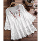 🔥New model for 2024🌸Women's Cotton Linen Loose Embroidered Top