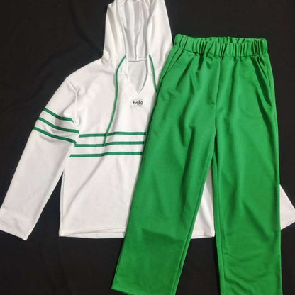 💗Limited Time Half Price Offer💗Women's Striped Hooded Sweatshirt and Pants Set（The more you buy, the higher the discount）