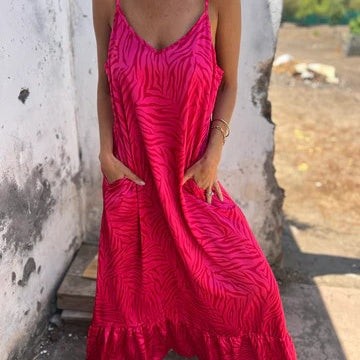 💗Limited Time Half Price Offer🌸Women's Printed Spaghetti Strap Maxi Dress🌸（The more you buy, the higher the discount）
