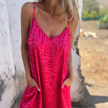 💗Limited Time Half Price Offer🌸Women's Printed Spaghetti Strap Maxi Dress🌸（The more you buy, the higher the discount）