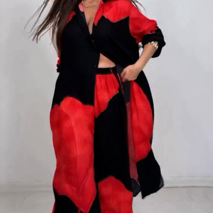 🩷Summer Special Offer🌼Full Button Down Long Shirt & Drawstring Pants Set（The more you buy, the higher the discount）