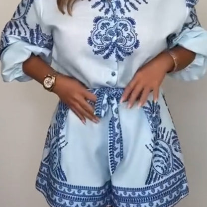 💙Summer Hot Sale 50% OFF🌼 Breeze 2-Peice Set - Shirt + Shorts（The more you buy, the higher the discount）