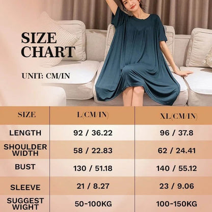 💗Summer hot sale💗Super Soft Comfortable Short Sleeve Loose Pajama Dress（The more you buy, the higher the discount）