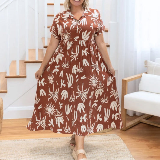 🎉Last day for limited time discounts🎉Women's Charming Loose Bold Print Dresses（The more you buy, the higher the discount）